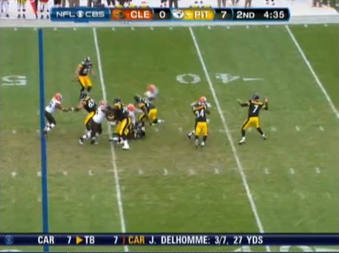 Roethlisberger cocked and loaded and Mendenhall finishes Adams off.