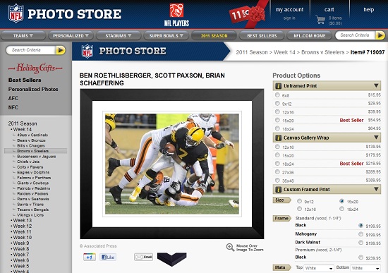 Ben Roethlisberger Framed Picture Suffering Ankle Injury