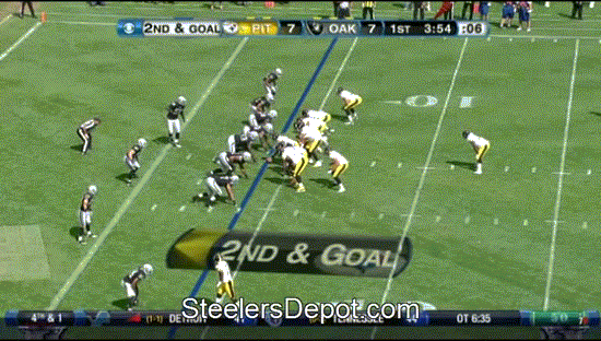 Steelers Heath Miller second touchdown catch versus Raiders animated gif