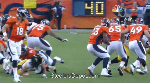 Larry Foote forced fumble Broncos