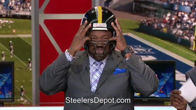 Warren Sapp Wearing Steelers helmet