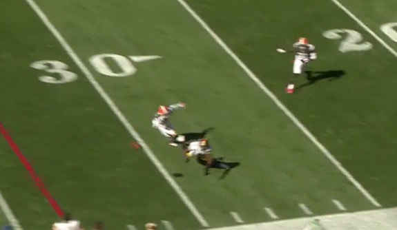 Roethlisberger incompletion 7 Browns