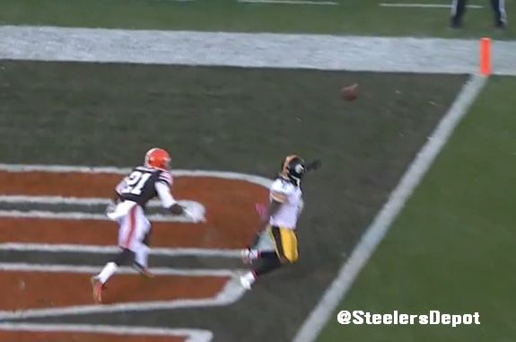 Roethlisberger incompletion 18 Browns
