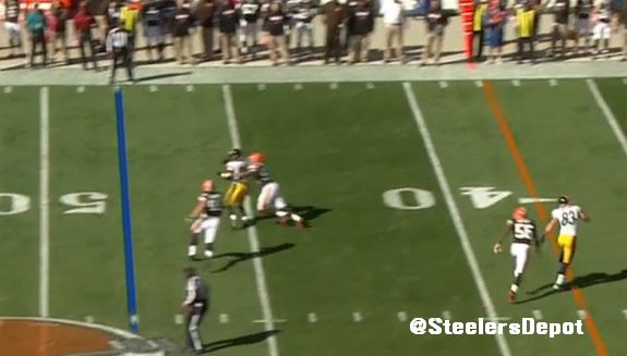 Roethlisberger incompletion 6 Browns