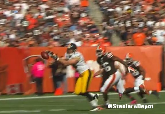 Roethlisberger incompletion 10 Browns