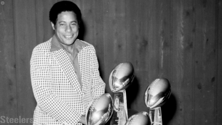 Bill Nunn with the Lombardi Trophies