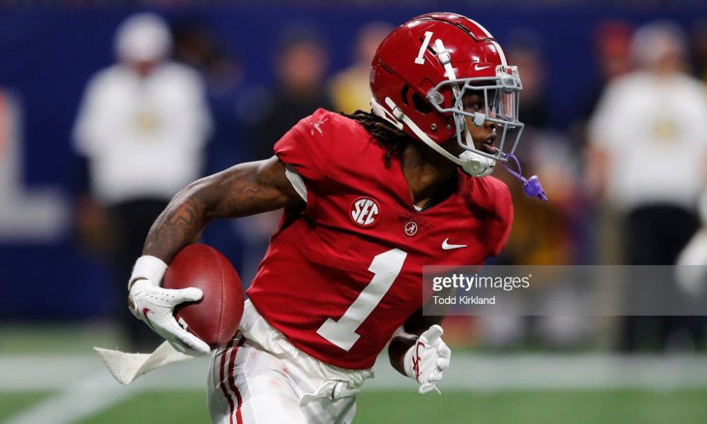 Jameson Williams Wears Red Highwater Pants & Sneakers to NFL Draft