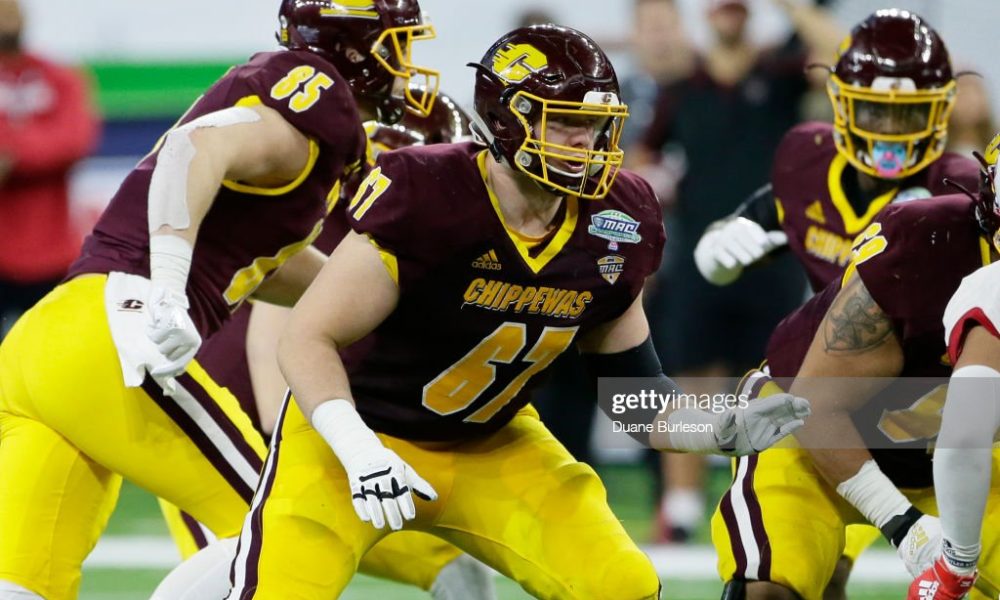 Central Michigan offensive tackle Luke Goedeke grew up a Badgers fan