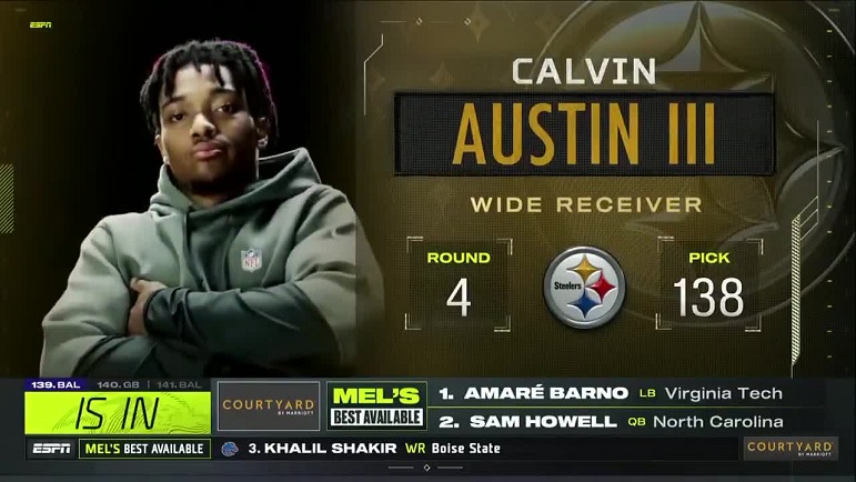 Steelers Sign 4th Round Pick WR Calvin Austin III To Four-Year Deal -  Steelers Depot