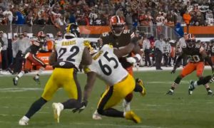 Myles Garrett Dan Moore Steelers