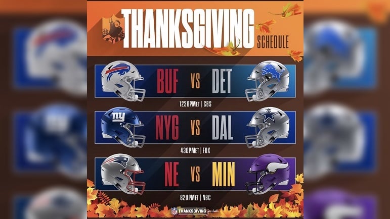 2022 Thanksgiving Week 12 NFL schedule: games, time, TV, how to