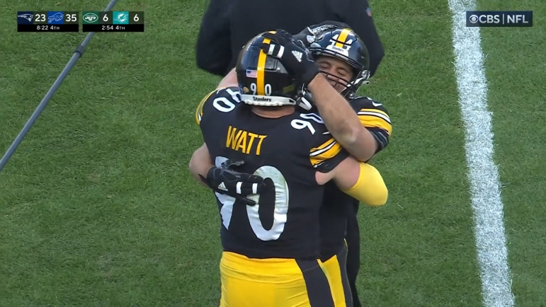 I'll Remember That For The Rest Of My Life': T.J. Watt Thankful To See  Derek Score TD On J.J.'s Final Day In NFL - Steelers Depot