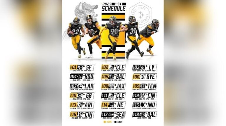 Pittsburgh Steelers Official 2023 Regular Season Schedule Announced