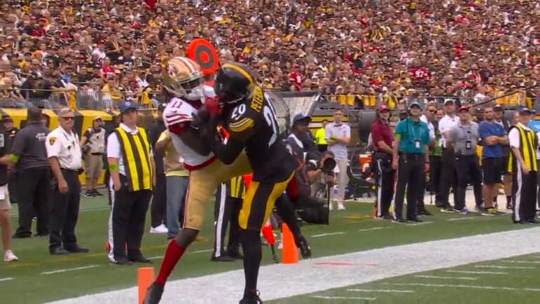 Brandon Aiyuk's Second TD Against Steelers Named 'Most Improbable