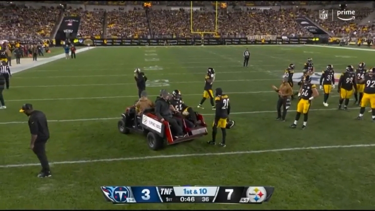 Cole Holcomb Carted Off With Potentially Serious Knee Injury Against Titans  - Steelers Depot