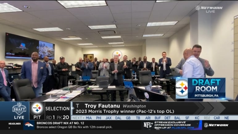 Pittsburgh Steelers NFL Draft War Room 2024 Mike Tomlin Omar Khan Andy Weidl Art Rooney II