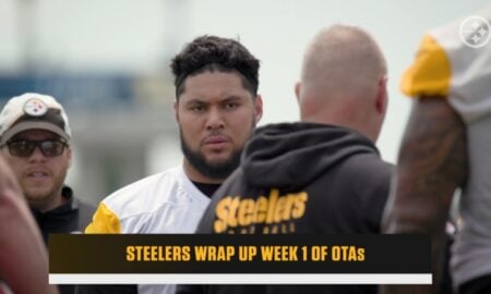 Troy Fautanu Pat Meyer Pittsburgh Steelers OTAs