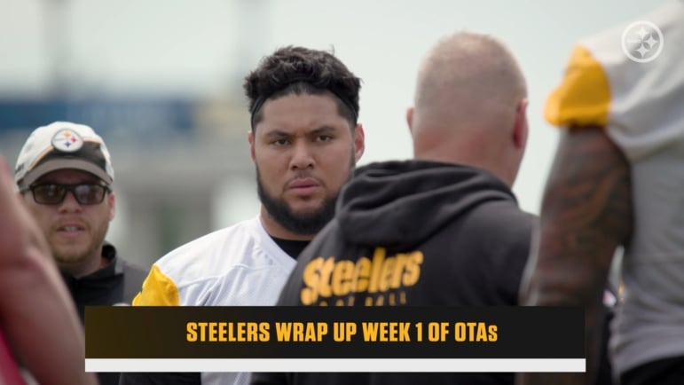 Troy Fautanu Pat Meyer Pittsburgh Steelers OTAs