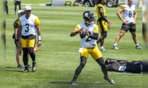 Justin Fields Russell Wilson qb competition Steelers 2024 Training Camp
