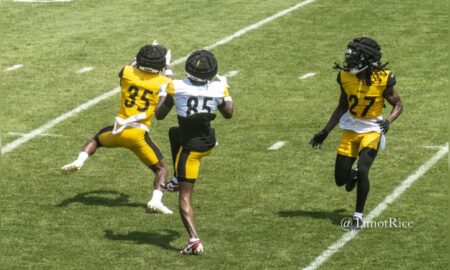 Duece Watts Grayland Arnold interception Cory Trice Jr. Steelers training camp