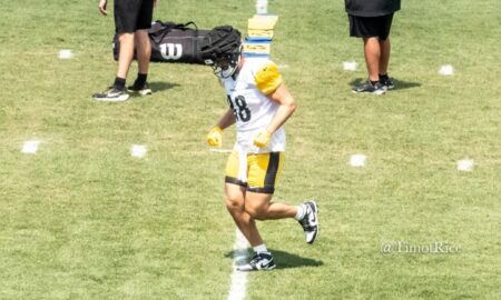 Pat Freiermuth Steelers training camp Guardian Cap