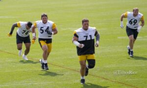 offensive line Nate Herbig Zach Frazier Troy Fautanu Tyler Beach Steelers training camp