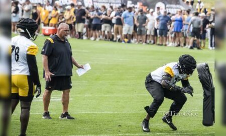 Broderick Jones Pat Meyer Steelers training camp