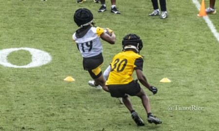 Calvin Austin III Beanie Bishop Jr. Steelers training camp