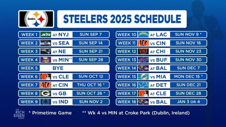 Steelers schedule
