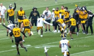 Patrick Queen interception Aaron Rodgers Steelers 2025 Training Camp Pictures – Thursday – July 24th