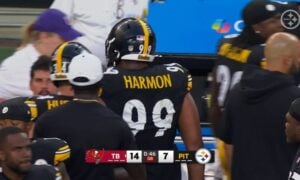 Derrick Harmon Steelers film room