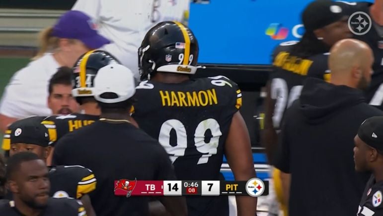Derrick Harmon Steelers film room